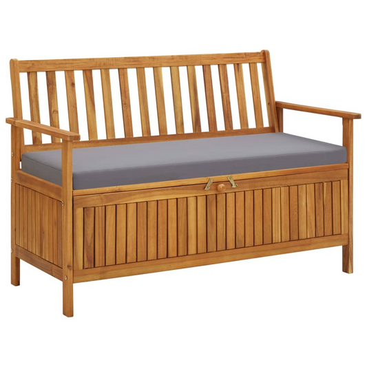 vidaXL Patio Storage Bench 47.2" Solid Acacia Wood