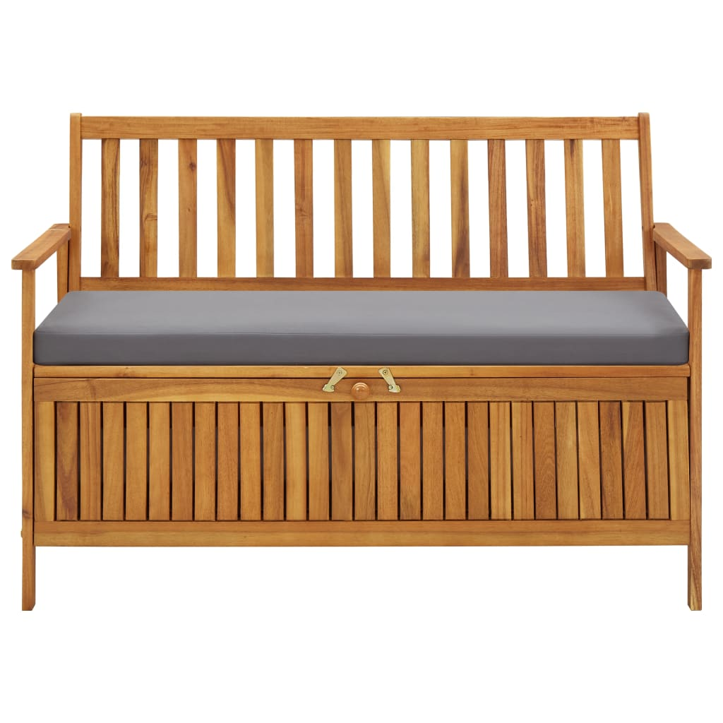 vidaXL Patio Storage Bench 47.2" Solid Acacia Wood