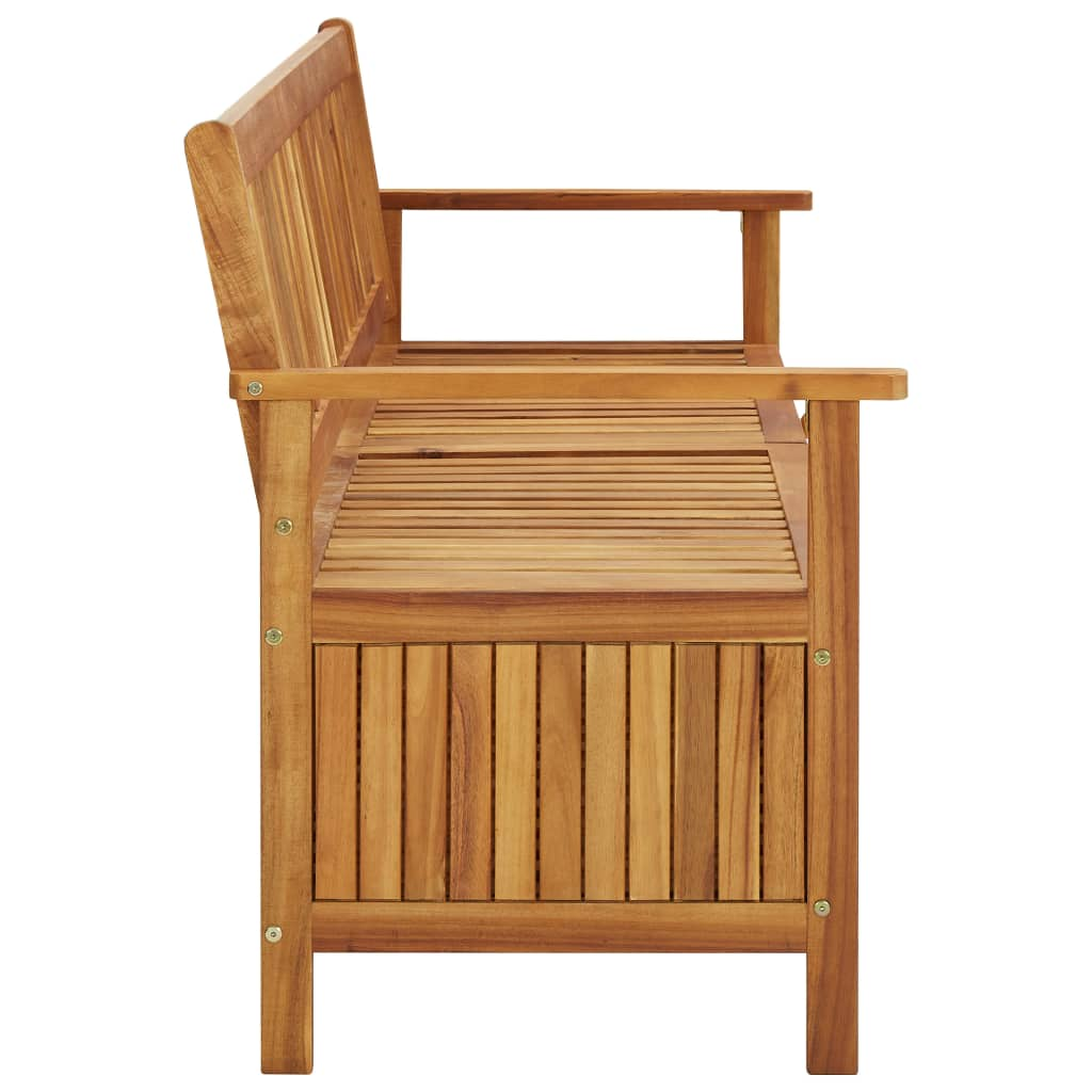 vidaXL Patio Storage Bench 66.9" Solid Acacia Wood