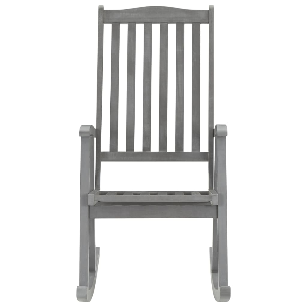 vidaXL Rocking Chair Gray Solid Acacia Wood