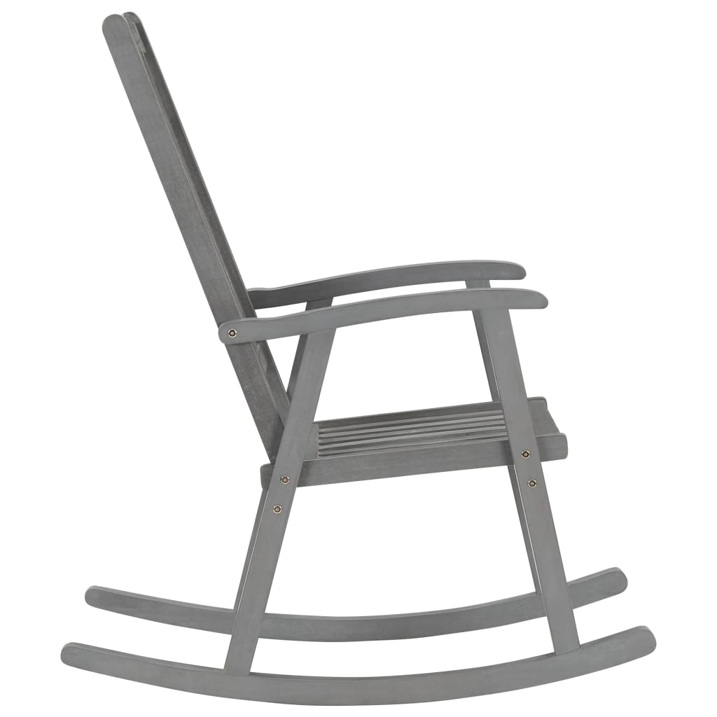 vidaXL Rocking Chair Gray Solid Acacia Wood