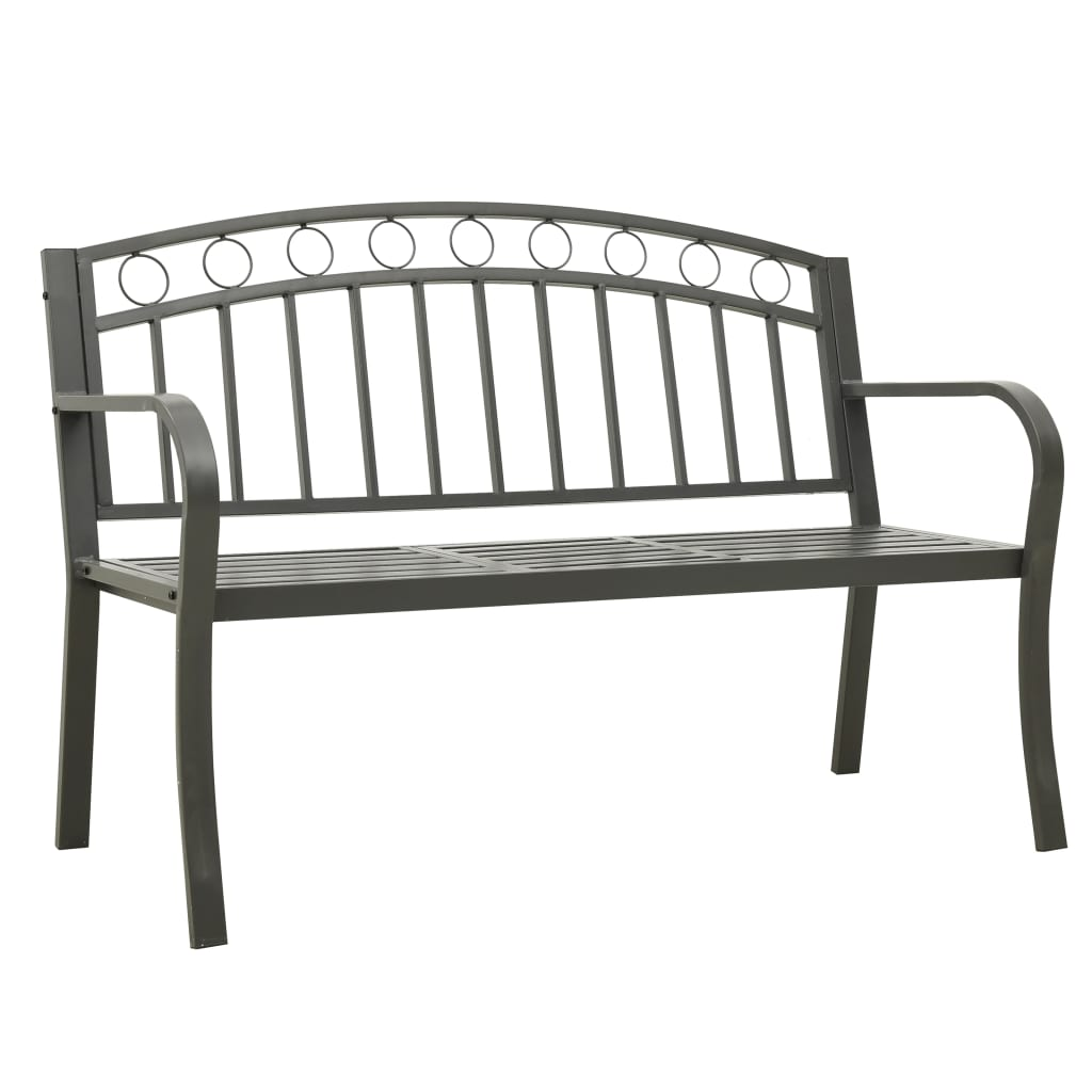 vidaXL Patio Bench with a Table 49.2" Steel Gray