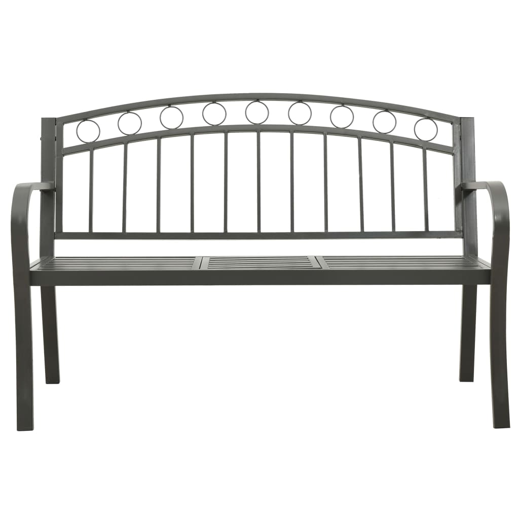 vidaXL Patio Bench with a Table 49.2" Steel Gray