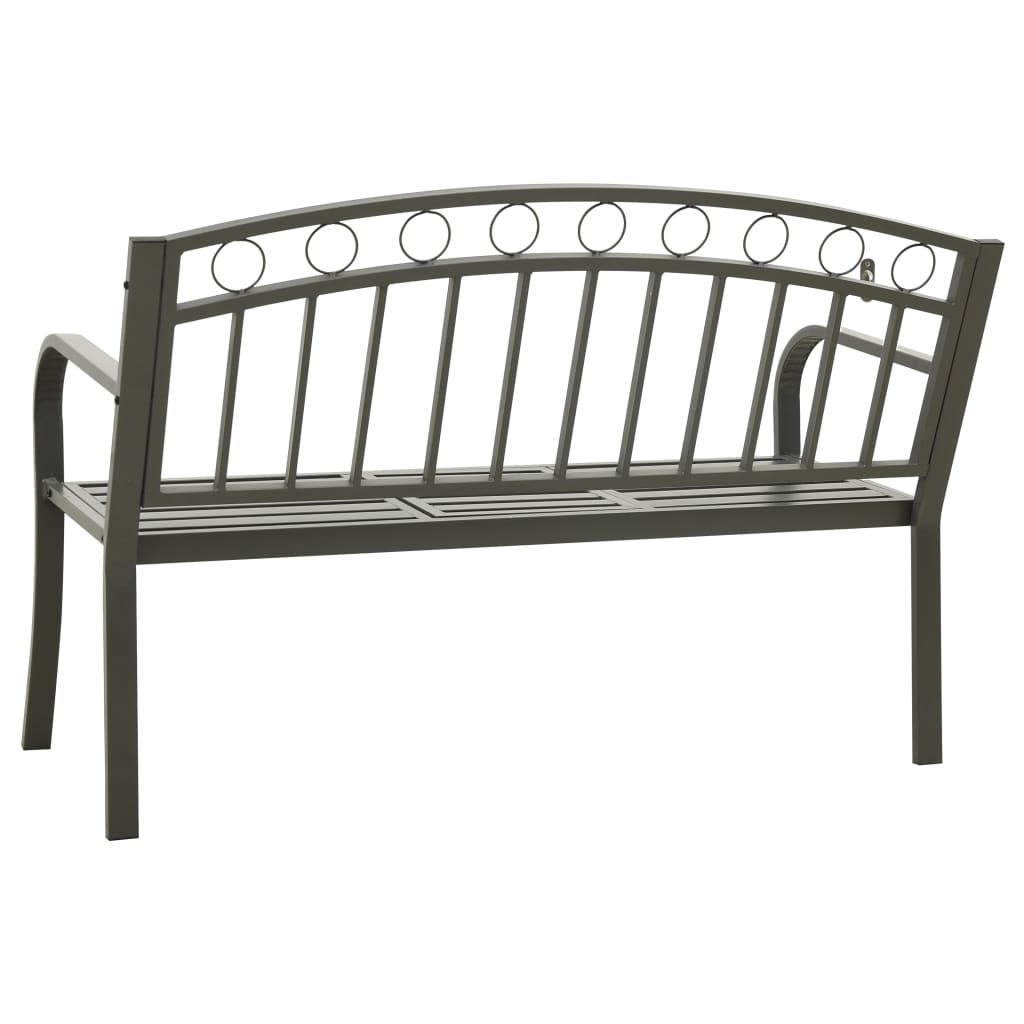 vidaXL Patio Bench with a Table 49.2" Steel Gray