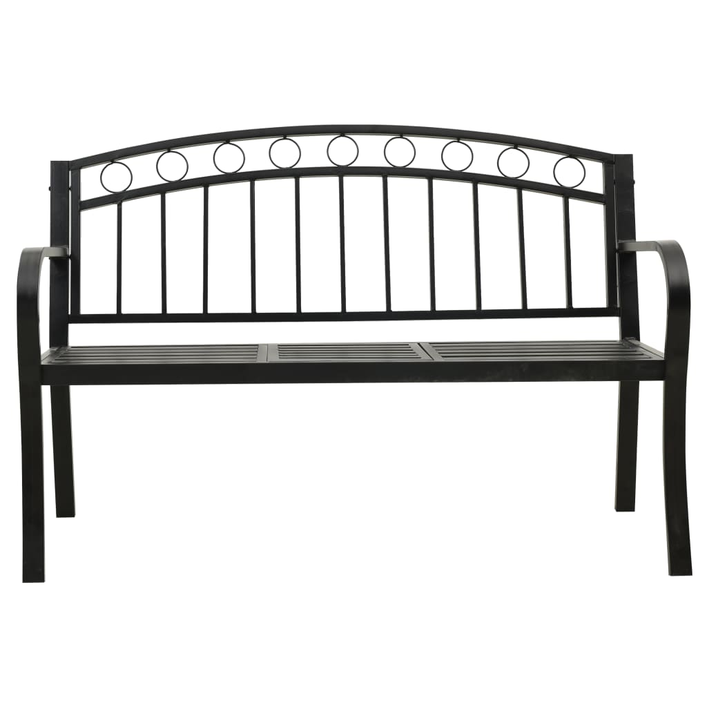 vidaXL Patio Bench with a Table 49.2" Steel Black