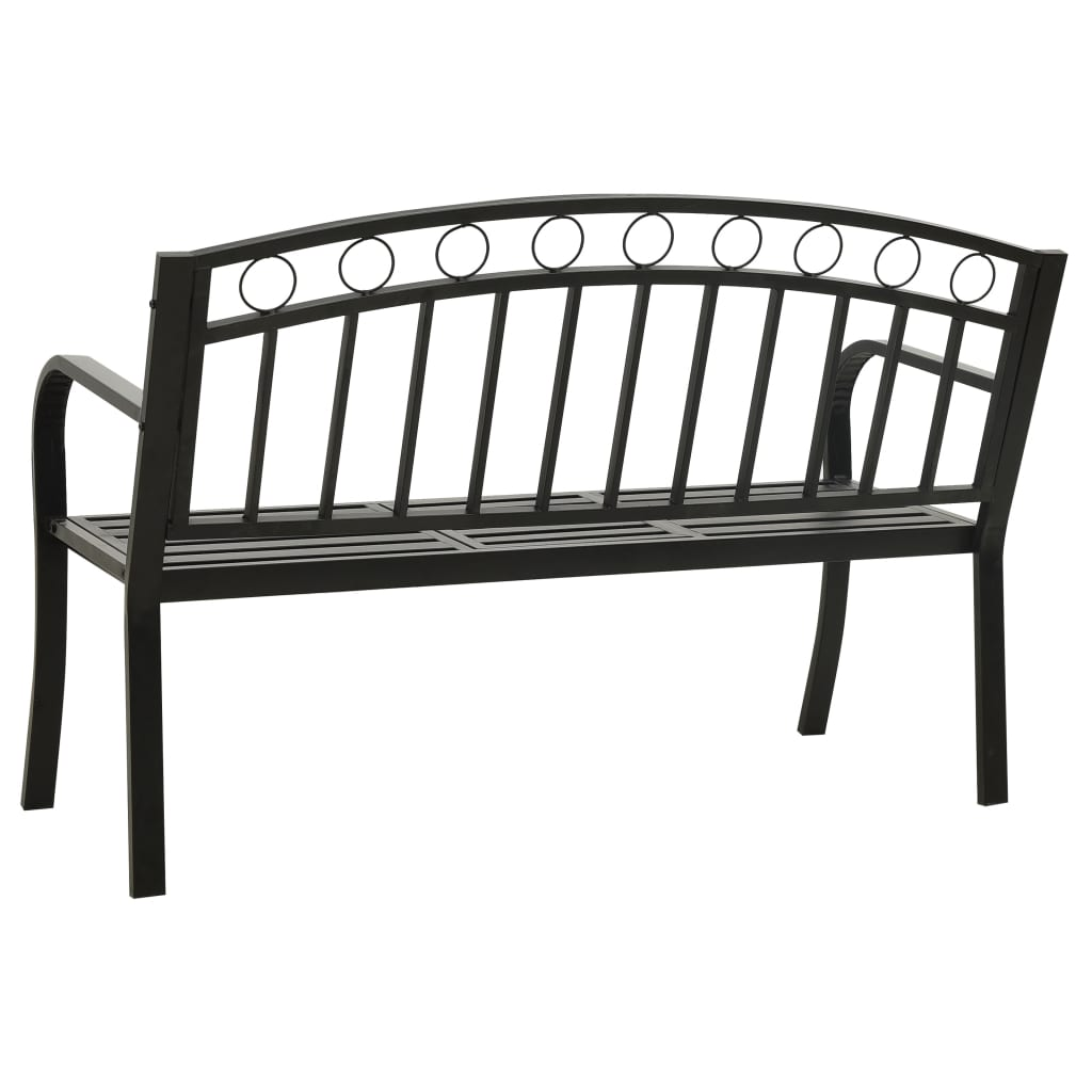 vidaXL Patio Bench with a Table 49.2" Steel Black