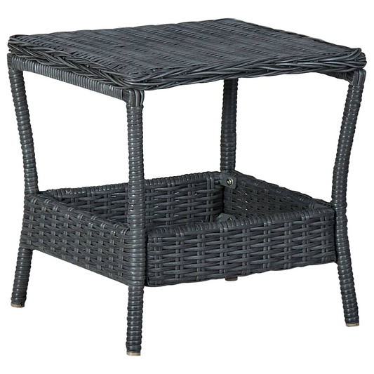 vidaXL Patio Table Dark Gray 17.7"x17.7"x18.3" Poly Rattan