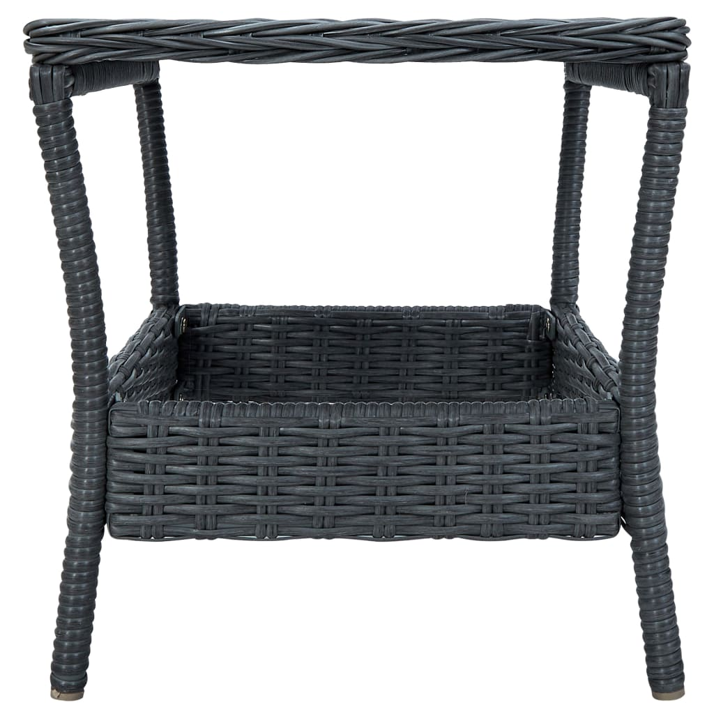 vidaXL Patio Table Dark Gray 17.7"x17.7"x18.3" Poly Rattan