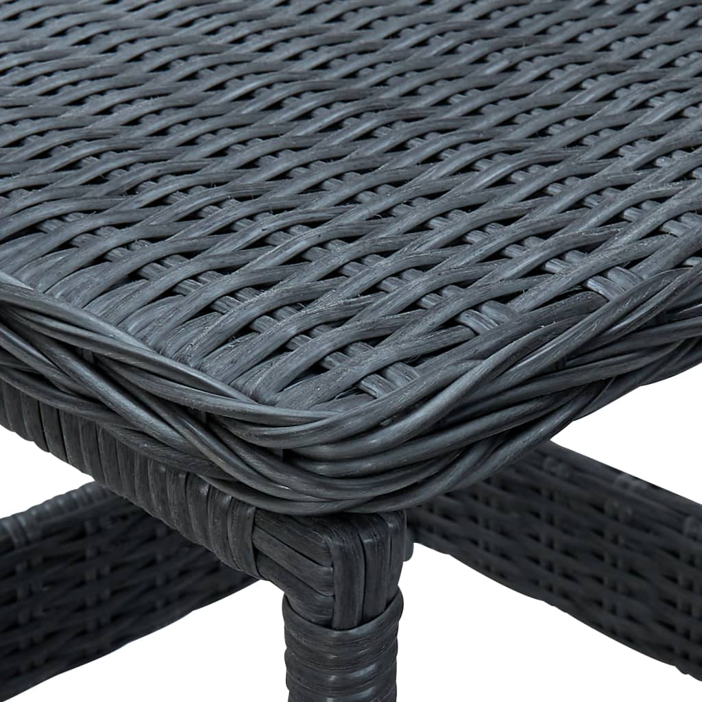 vidaXL Patio Table Dark Gray 17.7"x17.7"x18.3" Poly Rattan