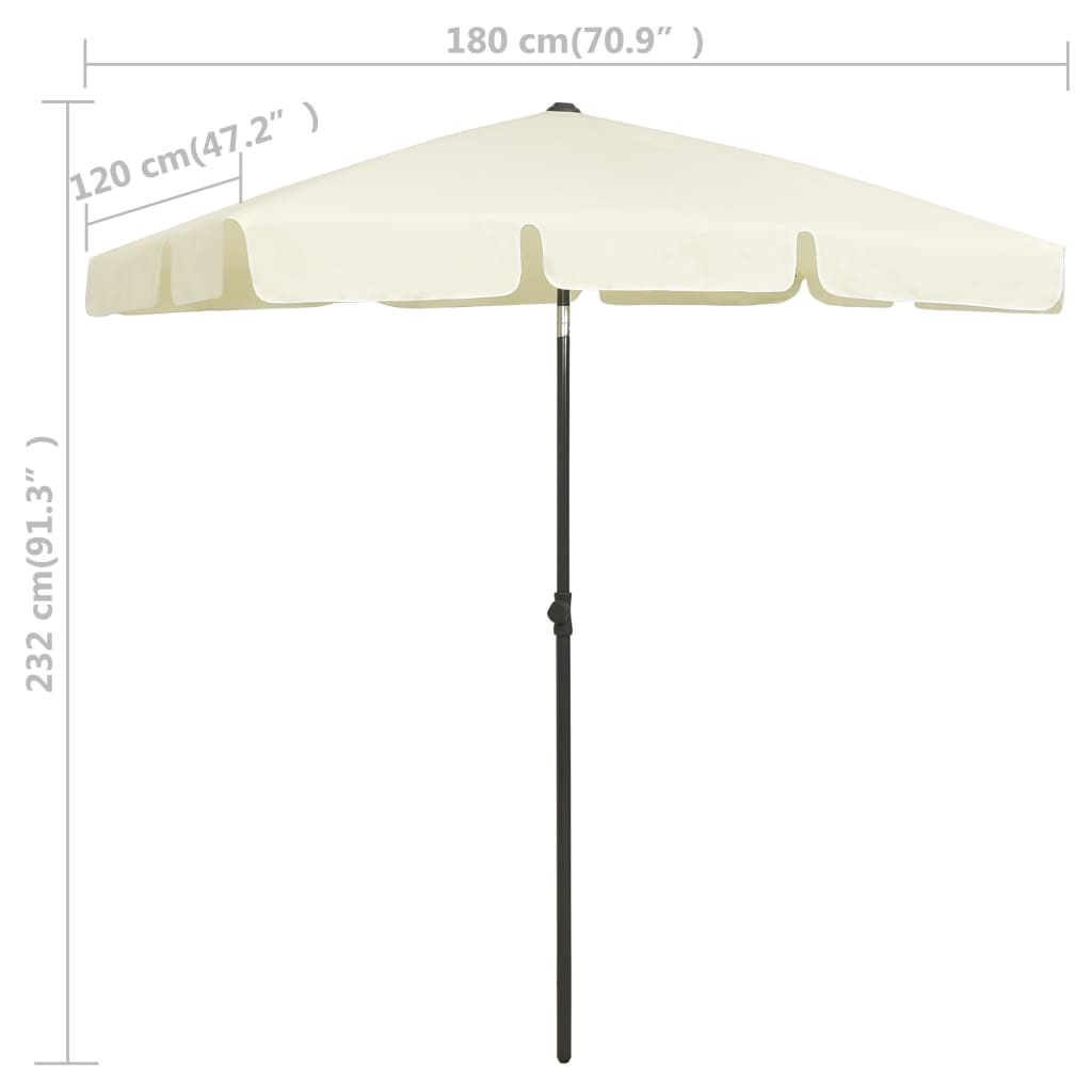 vidaXL Beach Umbrella Sand Yellow 70.9"x47.2"