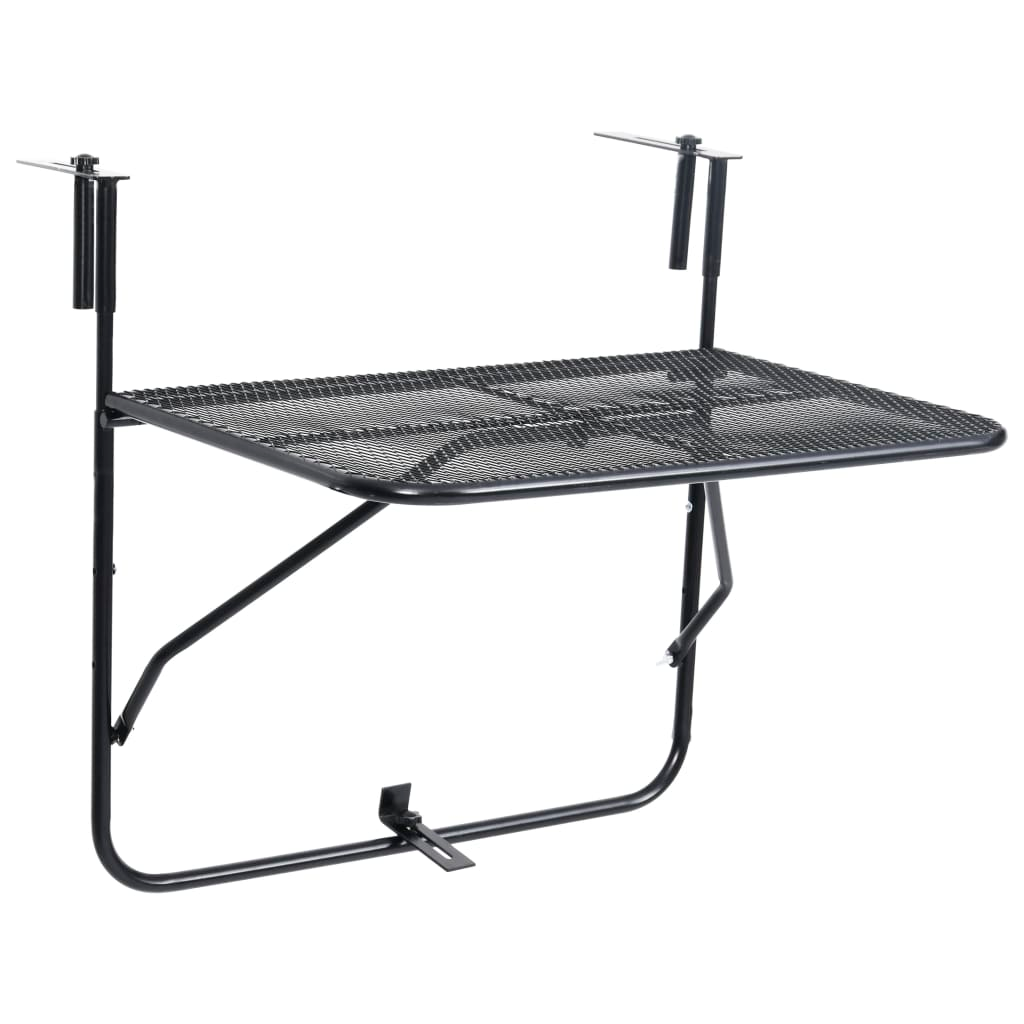 vidaXL Balcony Table Black 23.6"x15.7" Steel