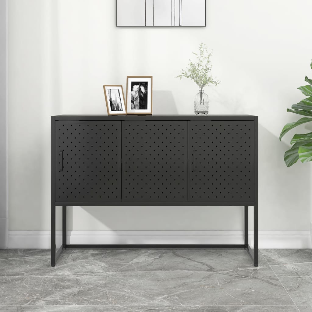 vidaXL Sideboard Black 41.3"x13.8"x29.5" Steel