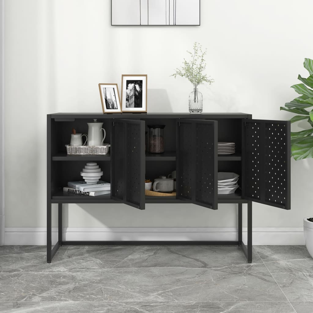 vidaXL Sideboard Black 41.3"x13.8"x29.5" Steel