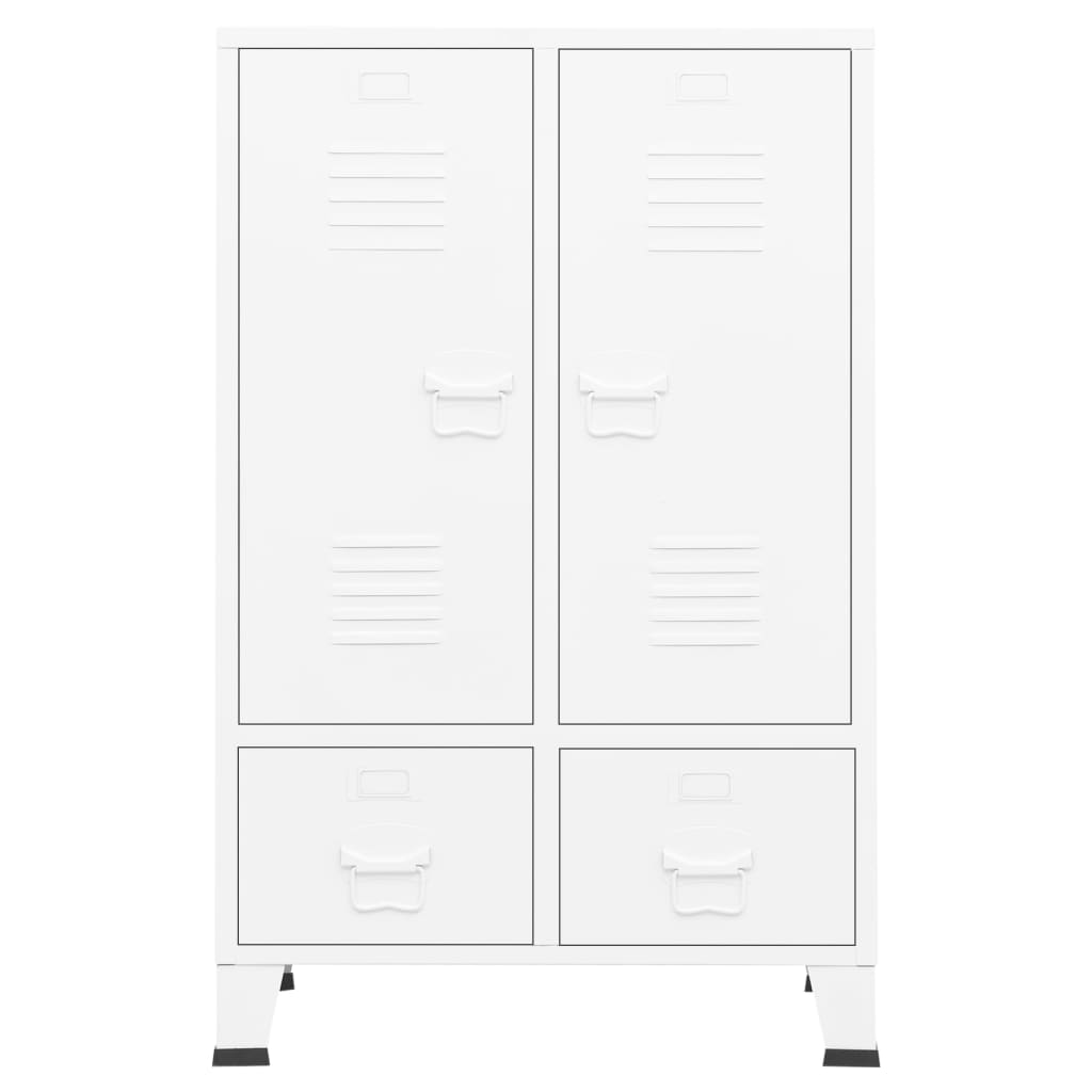 Industrial Wardrobe White 26.4"x13.8"x42.1" Steel