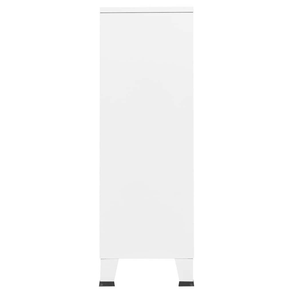 Industrial Wardrobe White 26.4"x13.8"x42.1" Steel