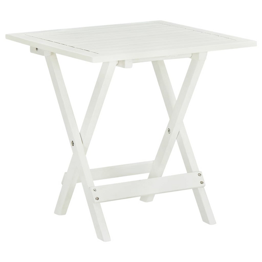 vidaXL Bistro Table White 18.1"x18.1"x18.5" Solid Acacia Wood