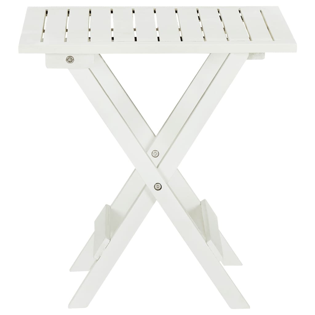 vidaXL Bistro Table White 18.1"x18.1"x18.5" Solid Acacia Wood