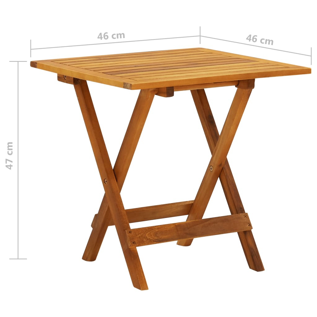 vidaXL Bistro Table 18.1"x18.1"x18.5" Solid Acacia Wood