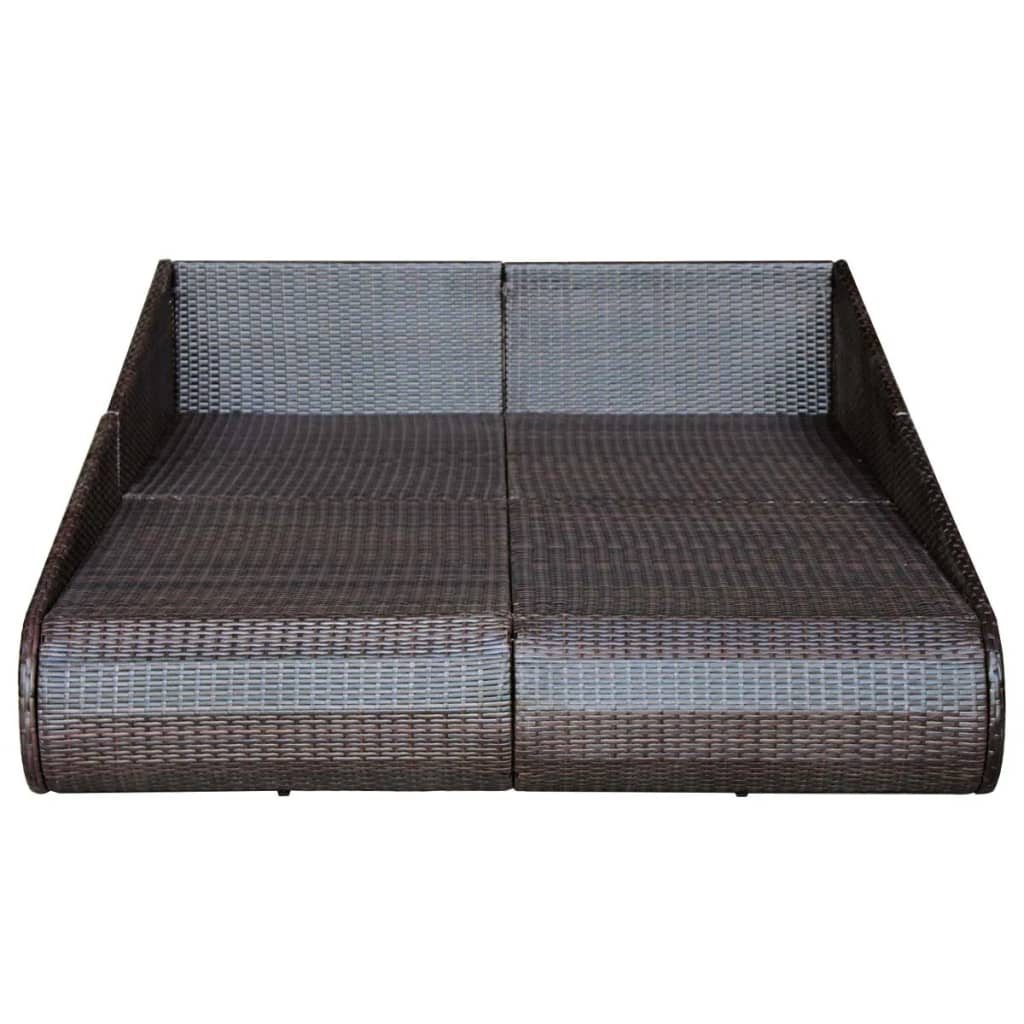 vidaXL Garden Bed Brown 43.3"x78.7" Poly Rattan