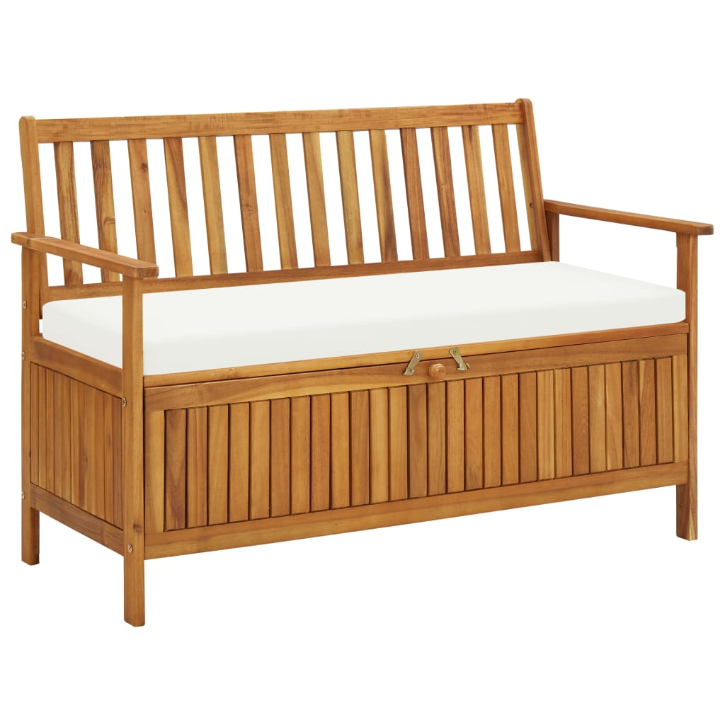 vidaXL Patio Storage Bench Solid Acacia Wood 47.2"x24.8"x33.1"