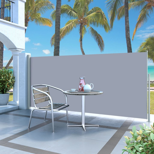 vidaXL Retractable Side Awning 55.1"x118.1" Gray