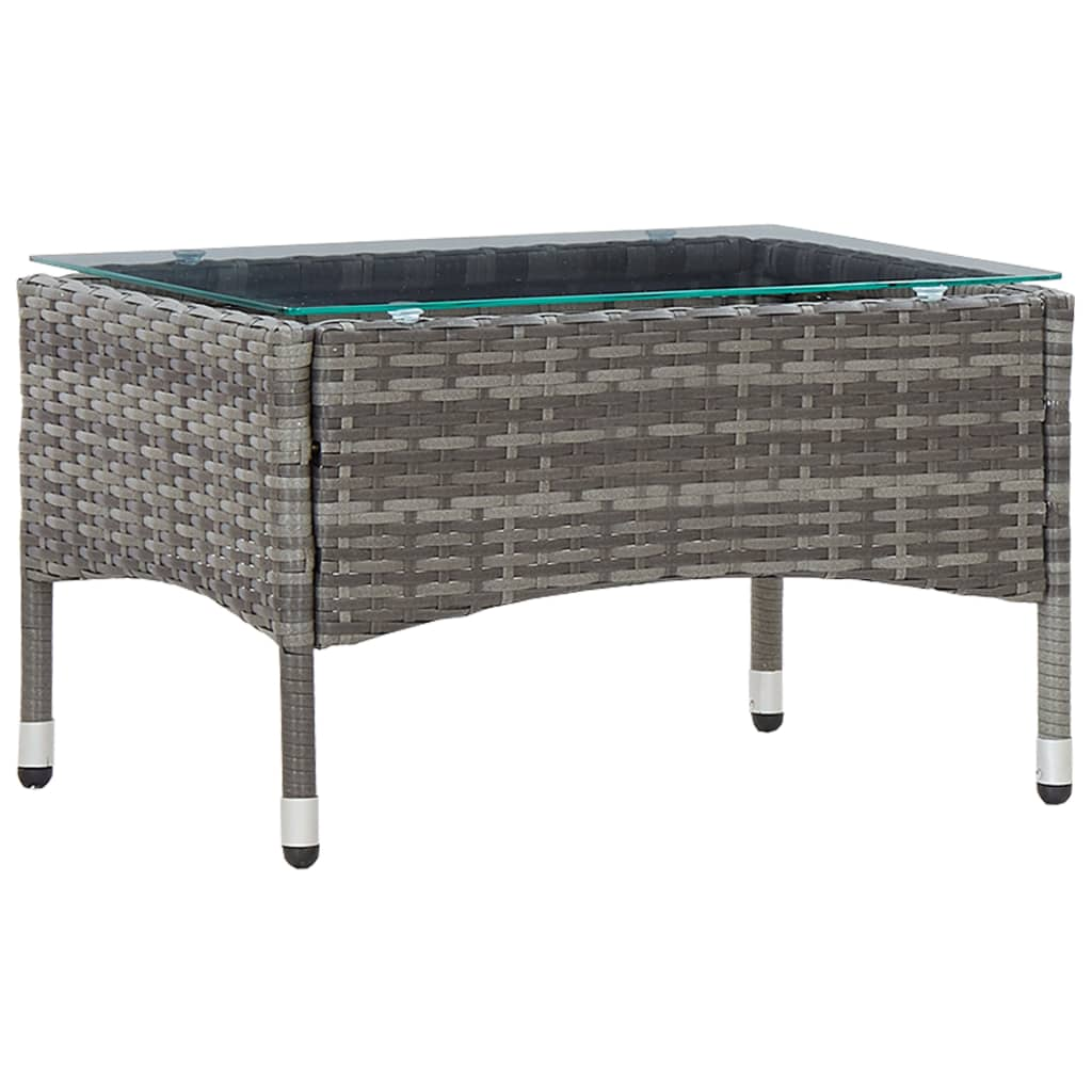 vidaXL Coffee Table Gray 23.6"x15.7"x14.2" Poly Rattan