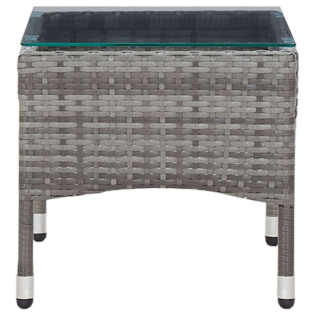 vidaXL Coffee Table Gray 23.6"x15.7"x14.2" Poly Rattan