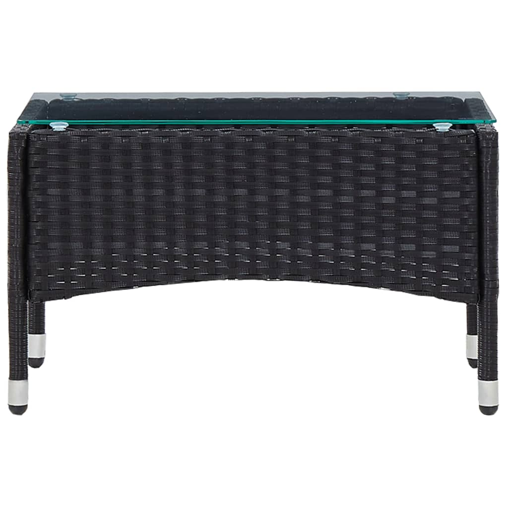 vidaXL Coffee Table Black 23.6"x15.7"x14.2" Poly Rattan