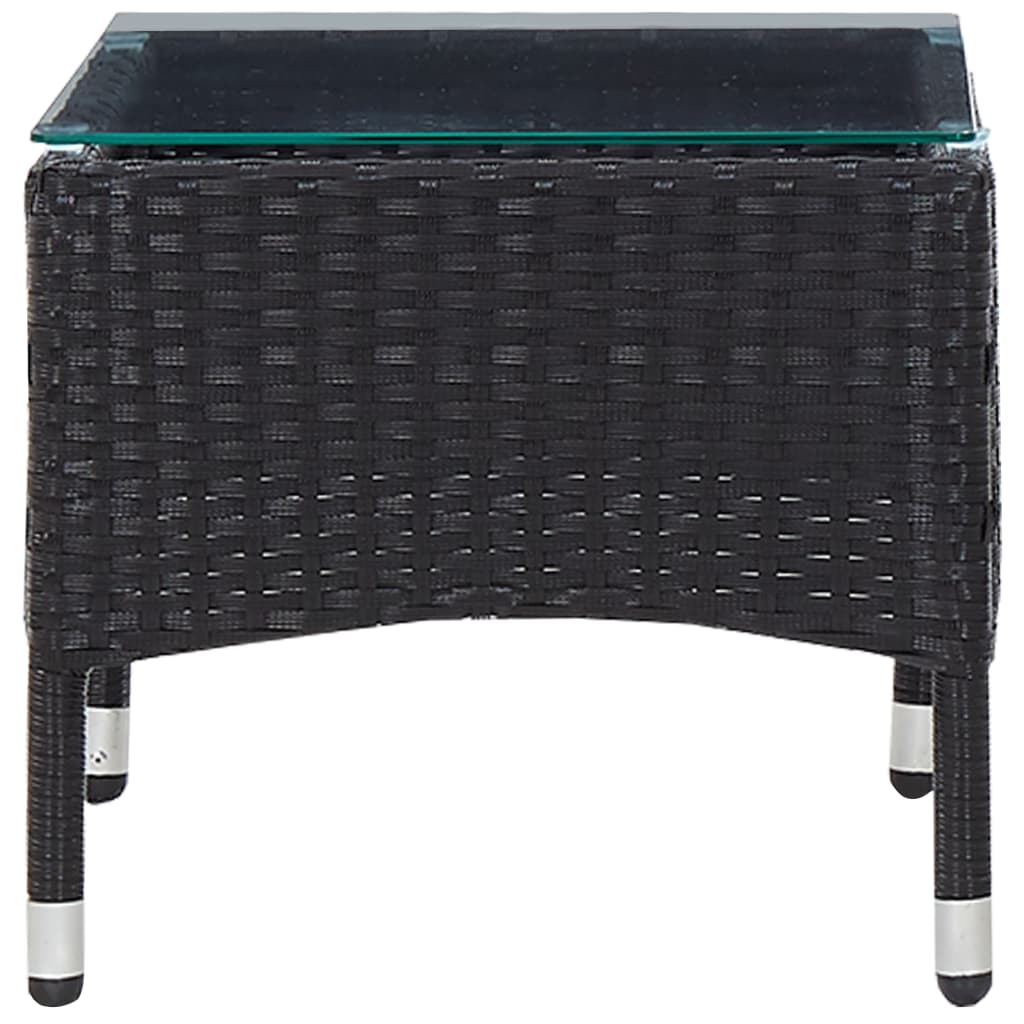 vidaXL Coffee Table Black 23.6"x15.7"x14.2" Poly Rattan