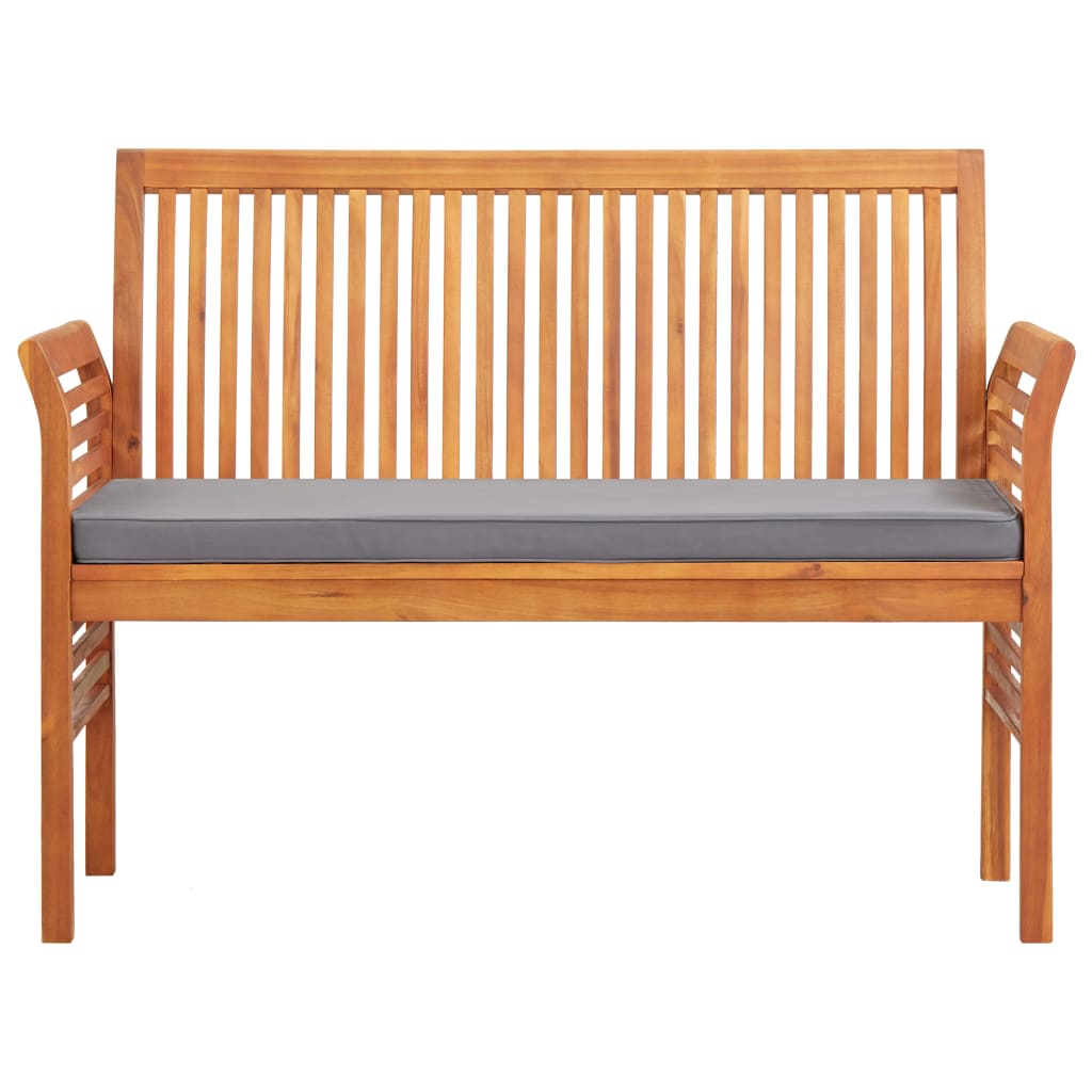 vidaXL 2-Seater Patio Bench with Cushion 47.2" Solid Acacia Wood