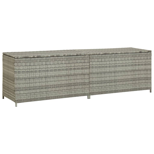 vidaXL Patio Storage Box Poly Rattan 78.7"x19.6"x23.6" Gray