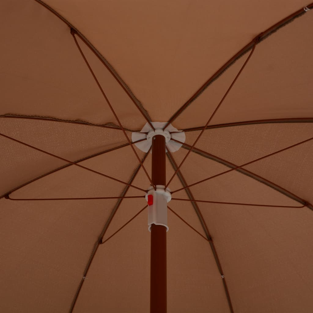 vidaXL Parasol with Steel Pole 70.9" Taupe