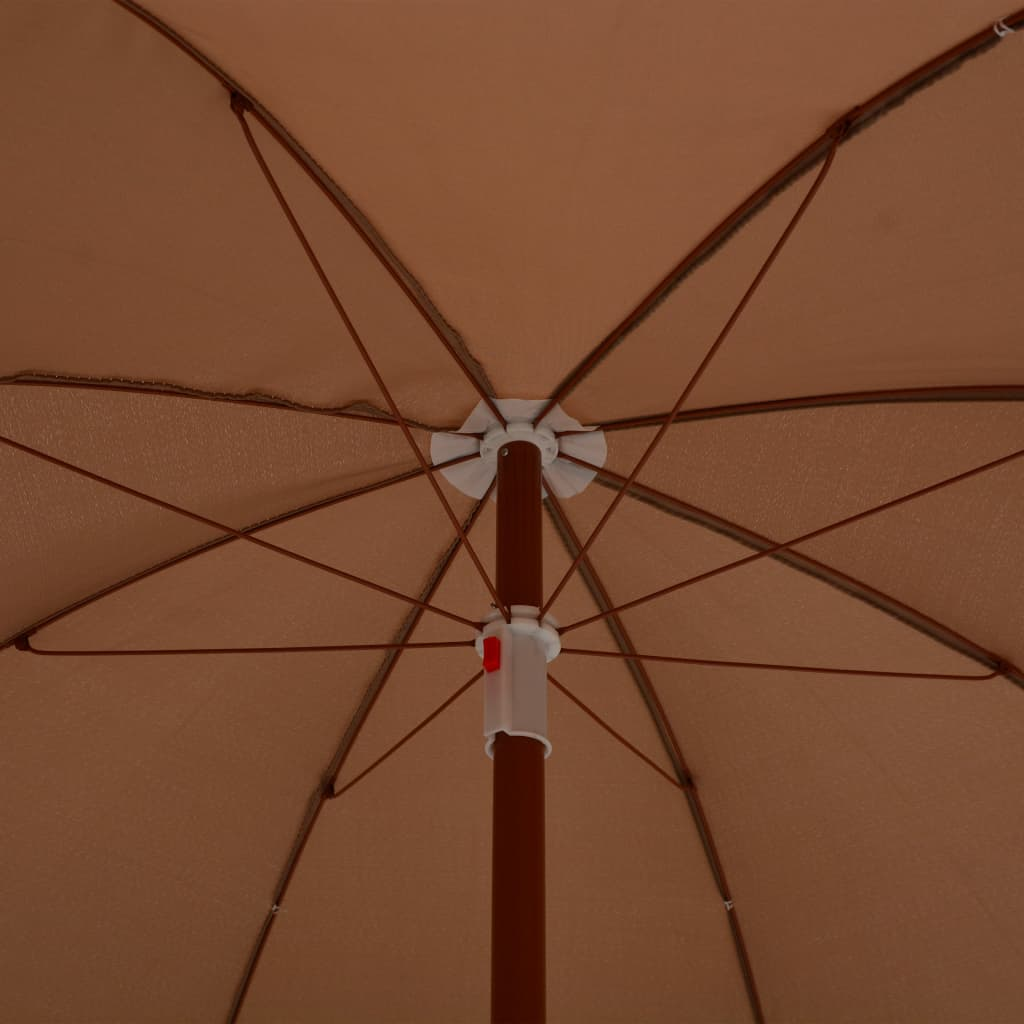 vidaXL Parasol with Steel Pole 94.5" Taupe