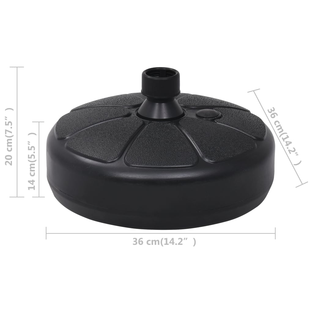 vidaXL Umbrella Base Sand/Water Filled 4 gal Black