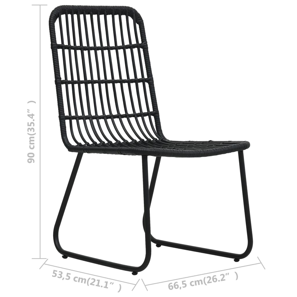 vidaXL 3 Piece Bistro Set Poly Rattan Black