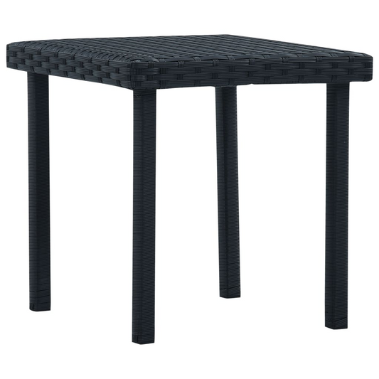 vidaXL Patio Tea Table Black 15.7"x15.7"x15.7" Poly Rattan