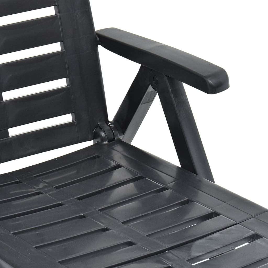 vidaXL Folding Sun Lounger Plastic Anthracite