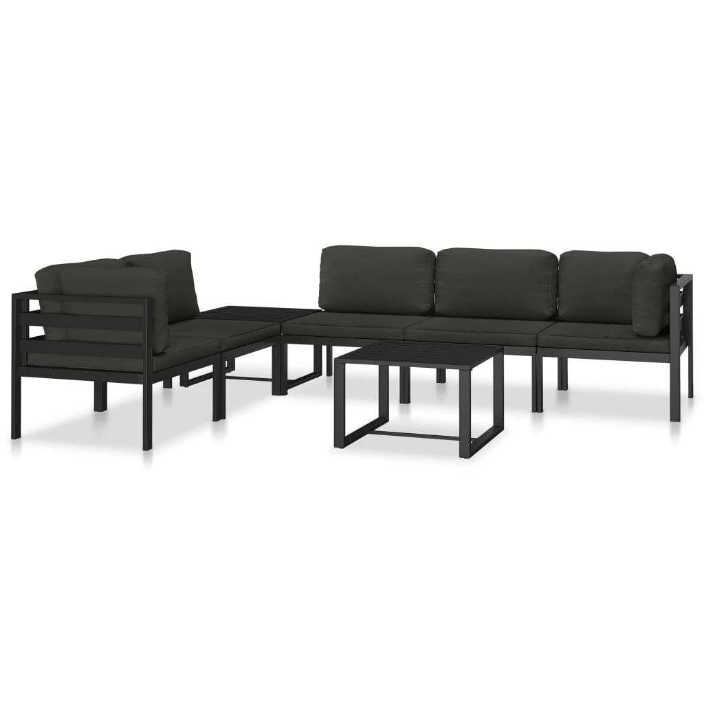 vidaXL Sectional Corner Sofa 1 pc with Cushions Aluminum Anthracite