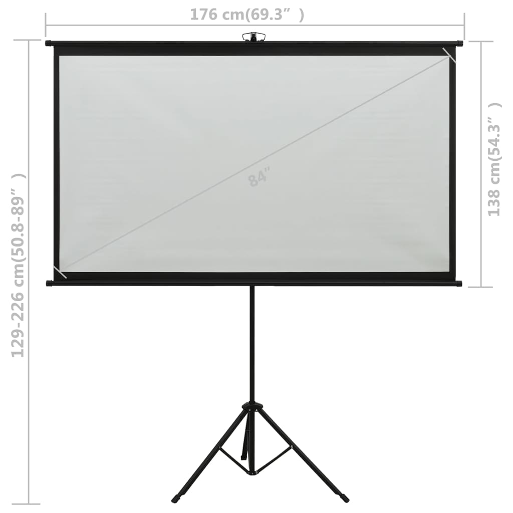 Projection Screen with Tripod 84" 4:3