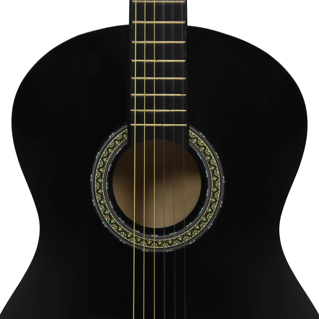 Classical Guitar for Beginner Black 4/4 39" Basswood