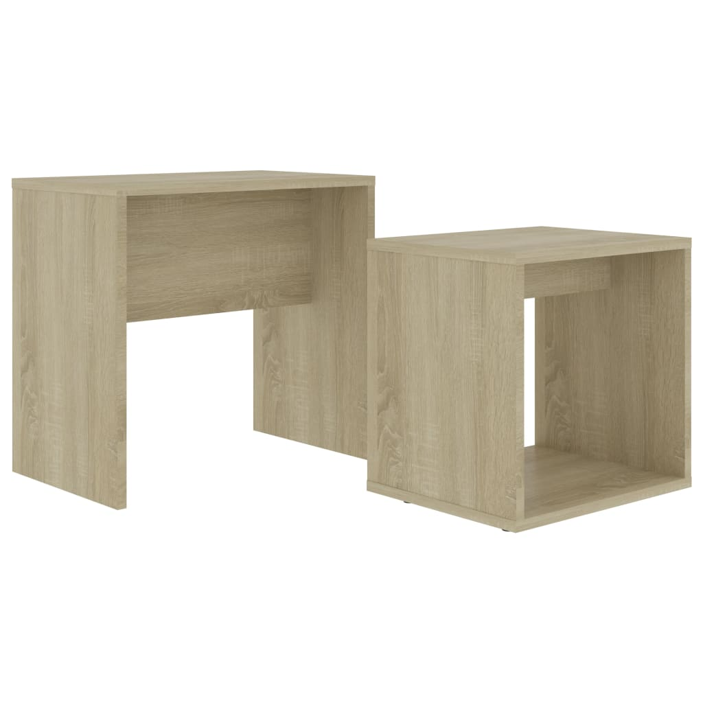 vidaXL Coffee Table Set Sonoma Oak 18.9"x11.8"x17.7" Engineered Wood