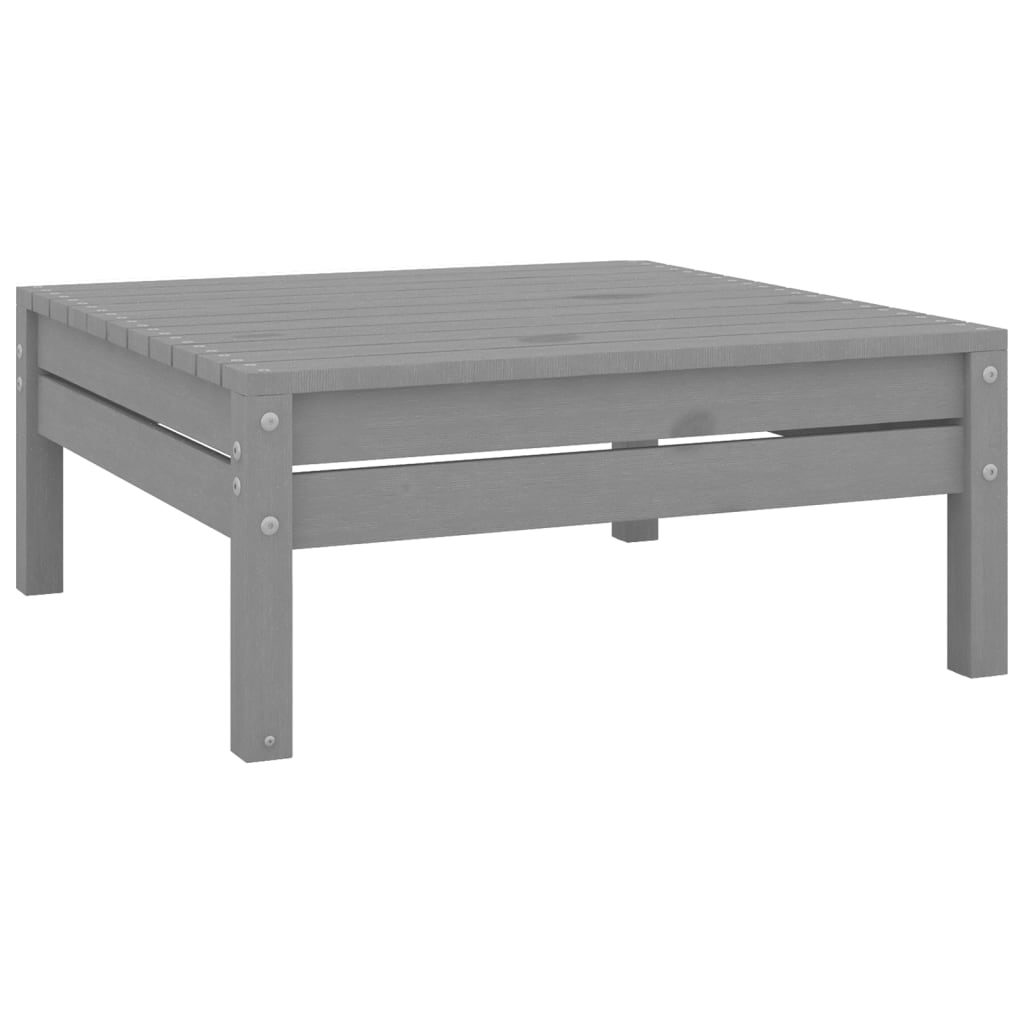 vidaXL Patio Footstool Gray Solid Wood Pine