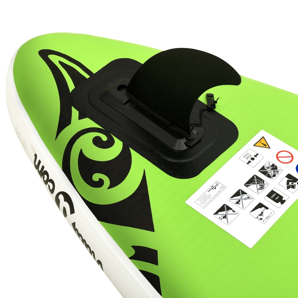 Inflatable Stand Up Paddleboard Set 120.1"x29.9"x5.9" Green