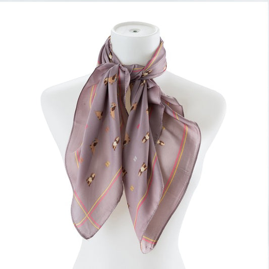 PUPPY PATTERN SILK FASHION SCARF