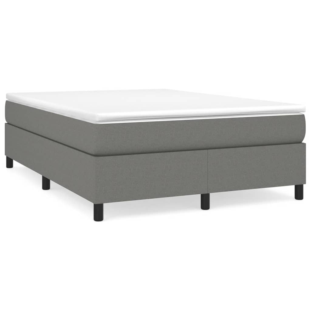 vidaXL Box Spring Bed with Mattress Dark Gray 53.9"x74.8" Full Fabric