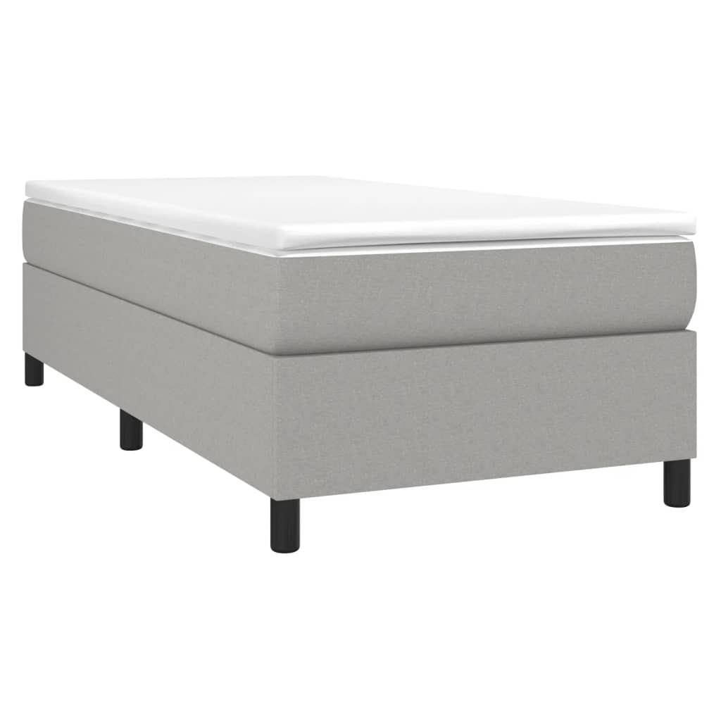 vidaXL Box Spring Bed with Mattress Light Gray 39.4"x79.9" Twin XL Fabric