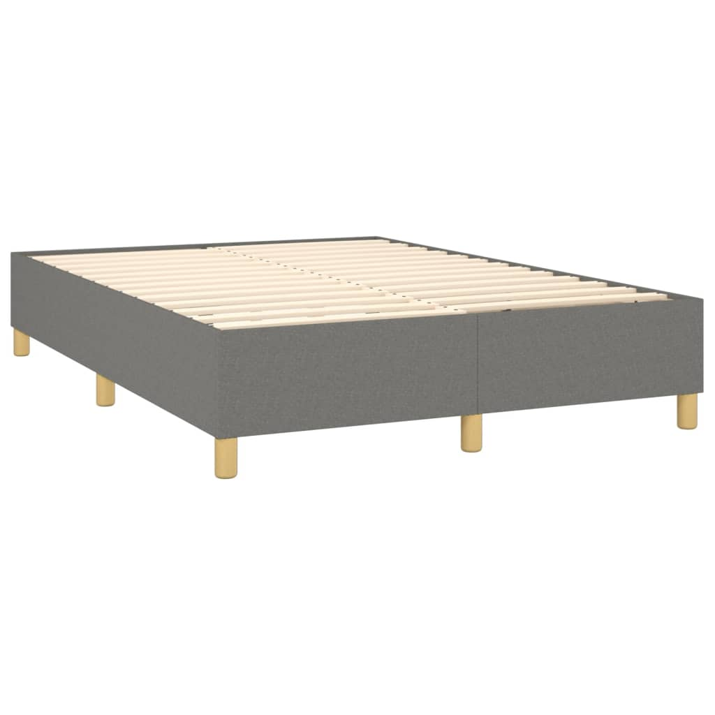 vidaXL Box Spring Bed with Mattress Dark Gray 53.9"x74.8" Full Fabric