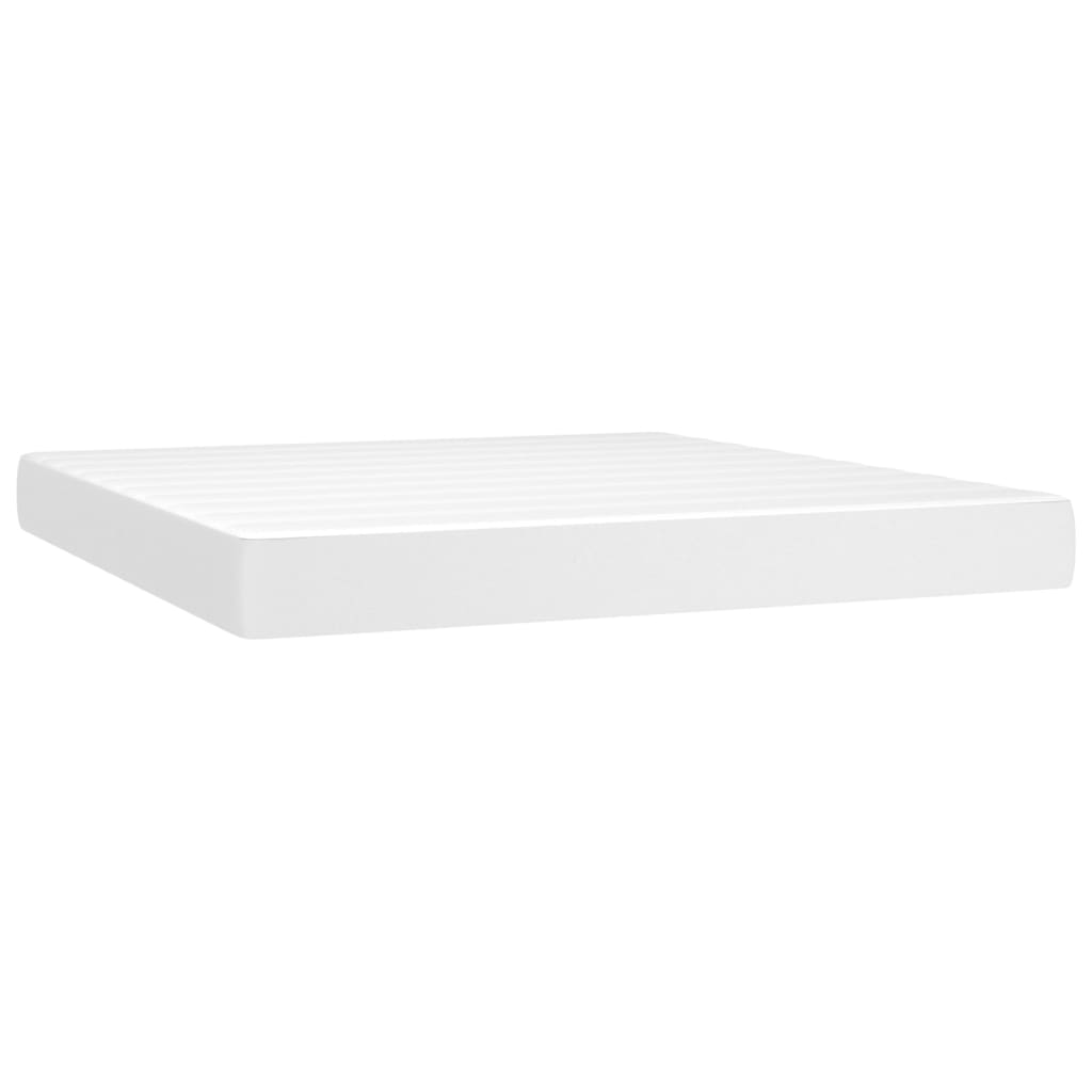 vidaXL Pocket Spring Bed Mattress White 76"x79.9"x7.9" King Faux Leather