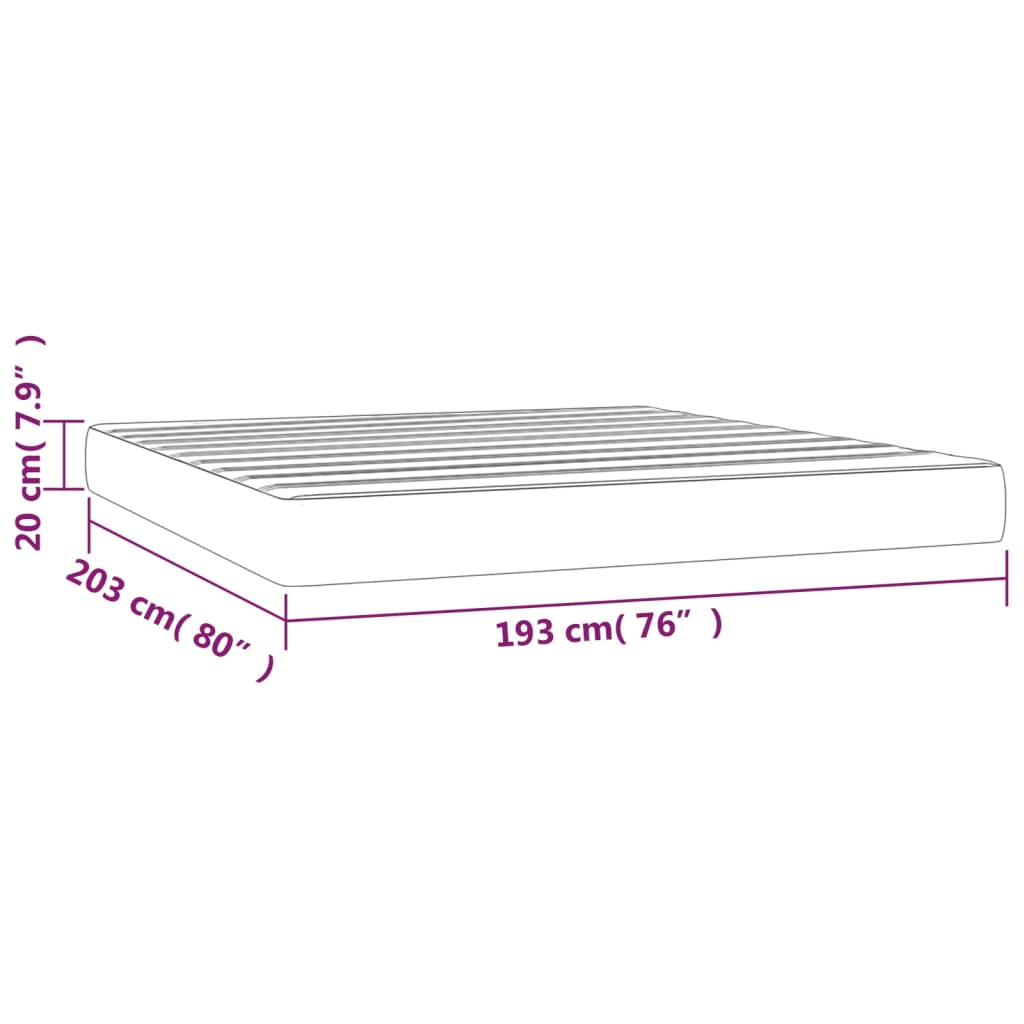 vidaXL Pocket Spring Bed Mattress White 76"x79.9"x7.9" King Faux Leather