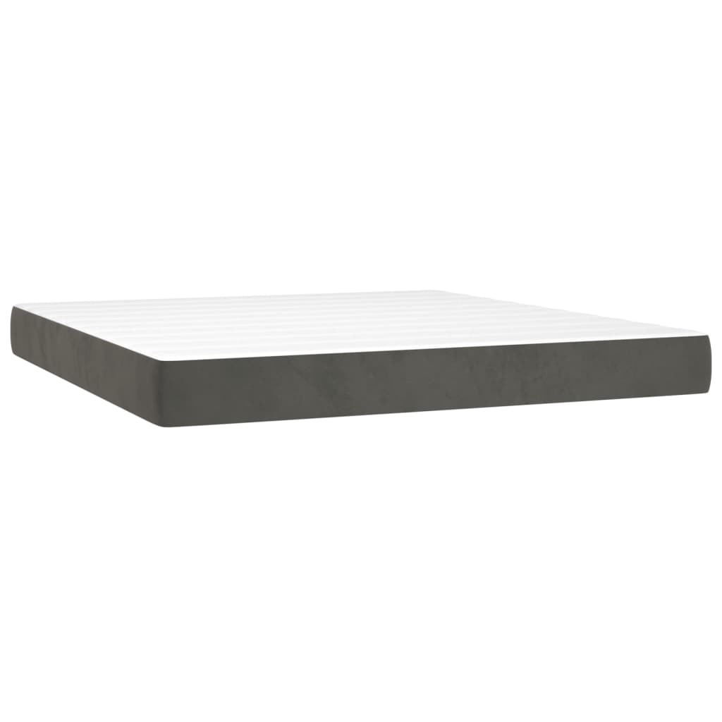 vidaXL Pocket Spring Bed Mattress Dark Gray 76"x79.9"x7.9" King Velvet